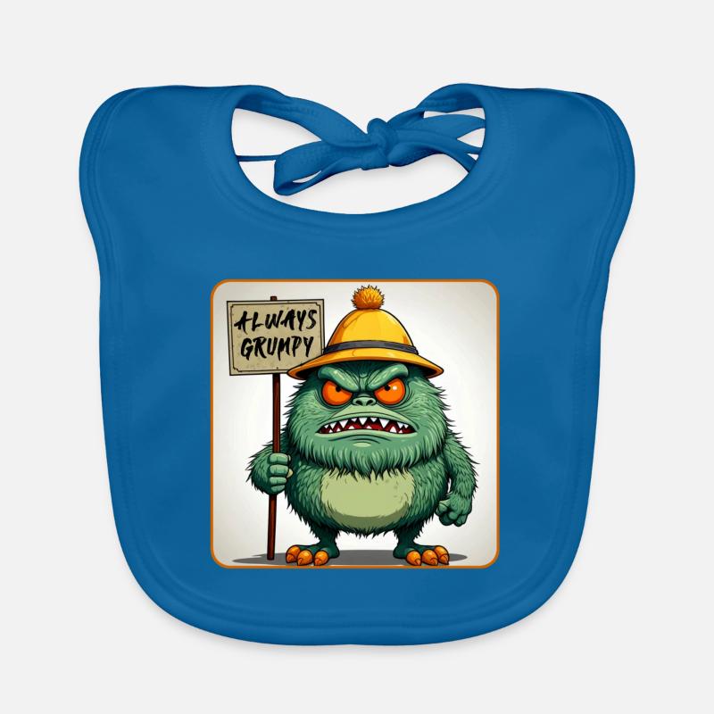 Bad-tempered and grumpy little man Organic Baby Bibs