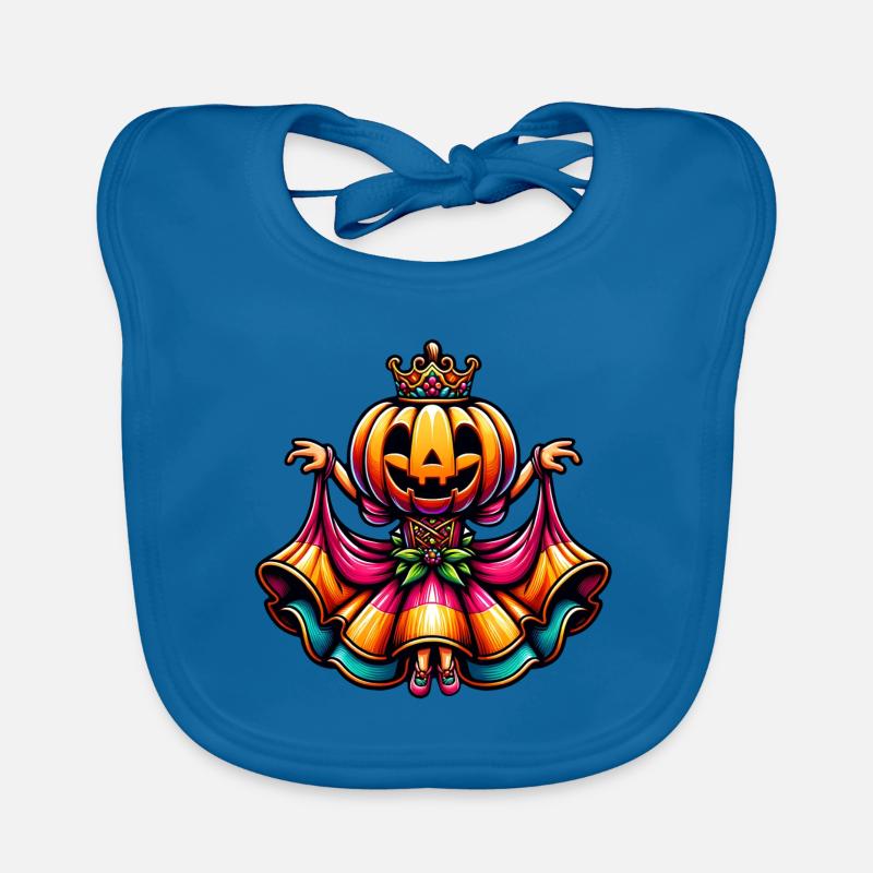 Princesse citrouille d’Halloween avec robe colorée Bavoir bio Bébé