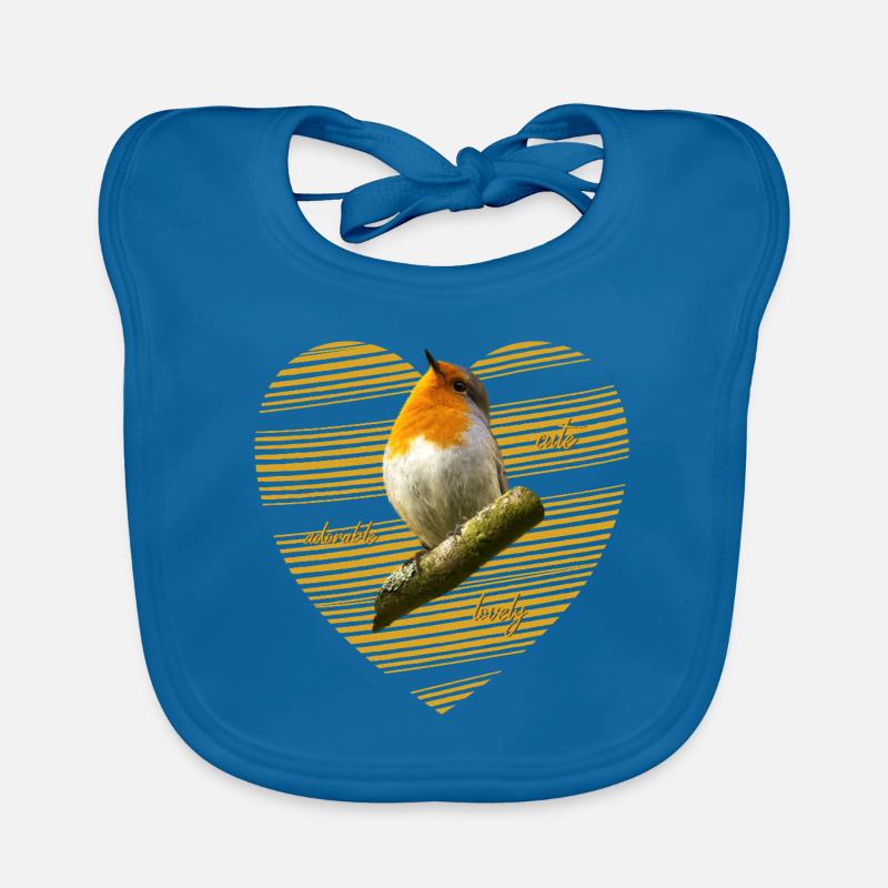Rotkehlchen robin Erithacus rubecula Baby Bio-Lätzchen