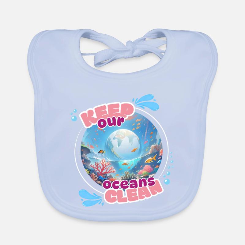 Keep the ocean clean Organic Baby Bibs