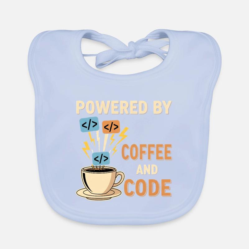 Programmer Coffee Motif Design Organic Baby Bibs