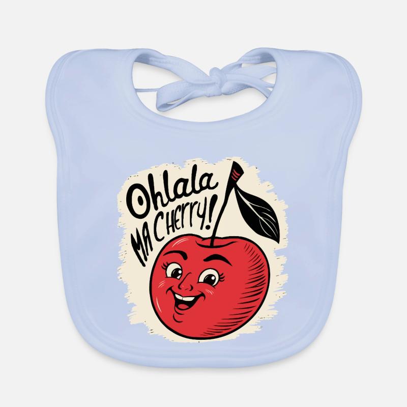 Ohlala Ma Kirsche Geschenkidee Süßes Mädchen Baby Bio-Lätzchen