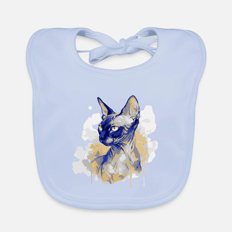 Sphynx Katzenkunst Aquarell Baby Bio-Lätzchen