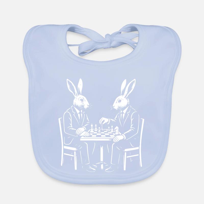 Partie d’échecs Dapper Rabbits Bavoir bio Bébé