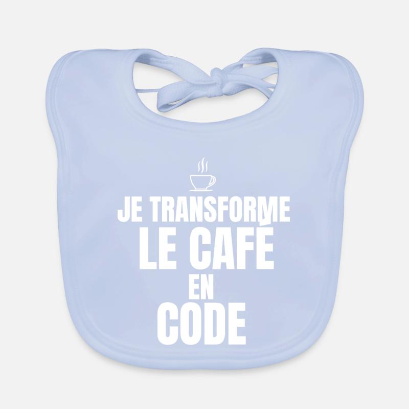 I turn coffee into code Organic Baby Bibs