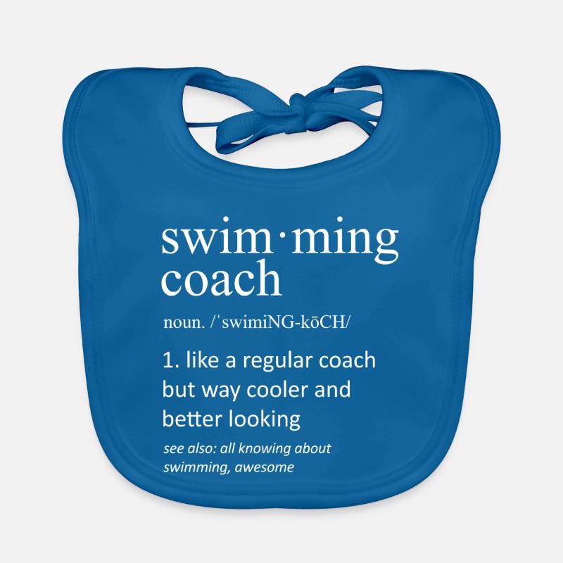 Schwimmtrainer-Definition Lustige Typografie Baby Bio-Lätzchen
