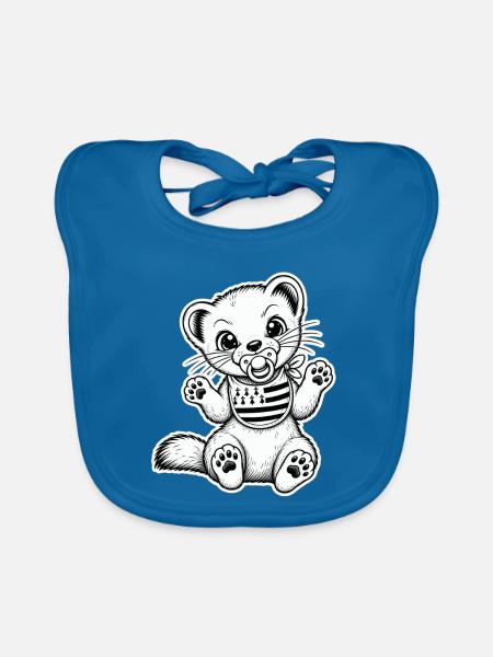 Baby Ermine - Baby Bio-Lätzchen - Pfauenblau