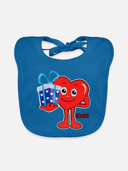 Mucki Riesen-Geschenk - Baby Bio-Lätzchen - Pfauenblau