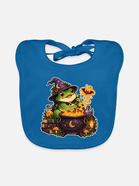 Unheimlicher Froschtrank - Baby Bio-Lätzchen - Pfauenblau