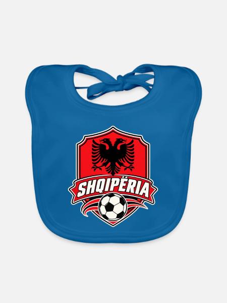 Albanien Fußball - Baby Bio-Lätzchen - Pfauenblau