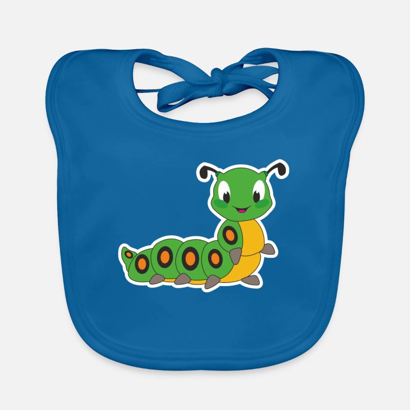 Raupe - Baby Bio-Lätzchen - Pfauenblau