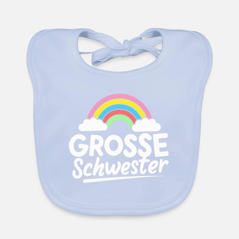 Große Schwester Regenbogen Schwangerschaft Baby Bio-Lätzchen