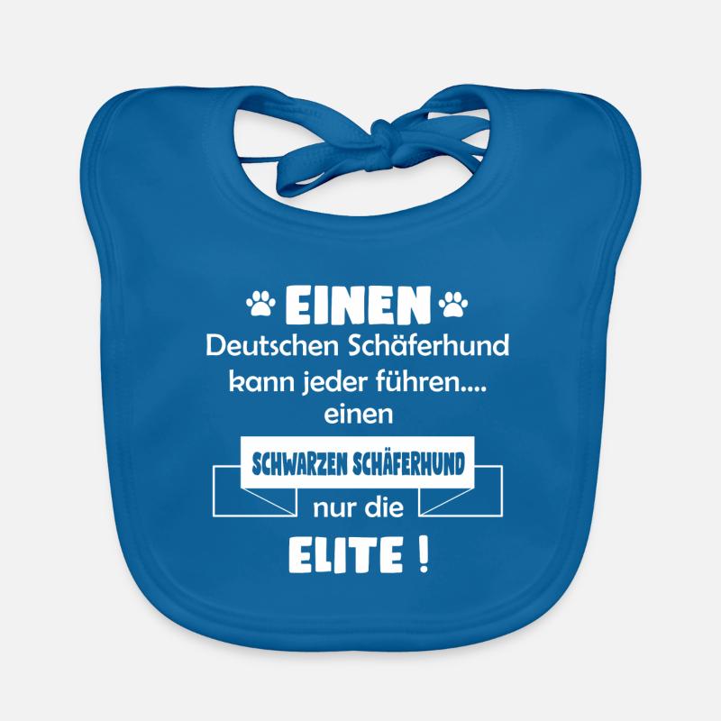Schwarzer Schäferhund - Schwarzer Schäferhund - Baby Bio-Lätzchen - Pfauenblau
