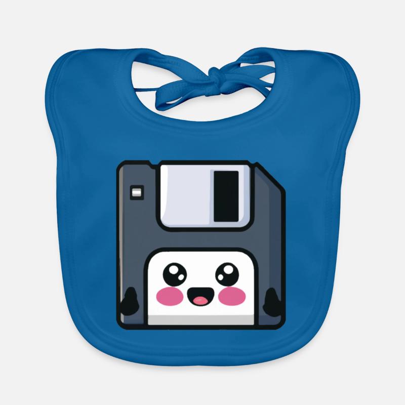 Floppy disk! Nostalgic technology! Organic Baby Bibs