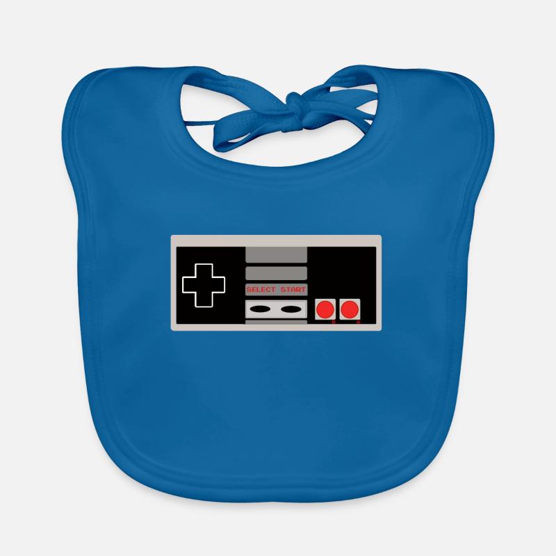 Nes Retro Controller Organic Baby Bibs