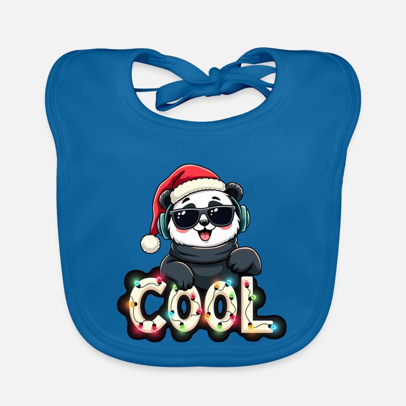 cool panda christmas Organic Baby Bibs