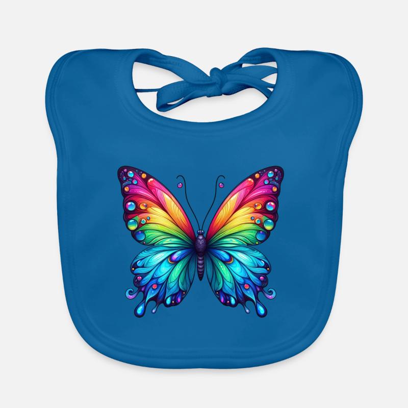 Couleurs arc-en-ciel papillon Bavoir bio Bébé