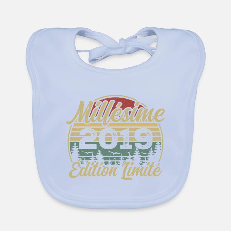 2019 Vintage - 5th Anniversary Gift Organic Baby Bibs