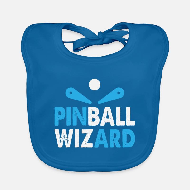 Pinball machine white blue Pinball Wizard Flipper Organic Baby Bibs