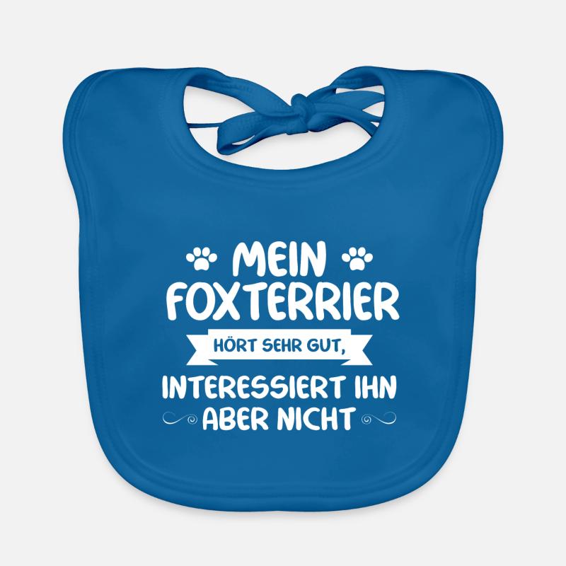 Foxterrier - Baby Bio-Lätzchen - Pfauenblau