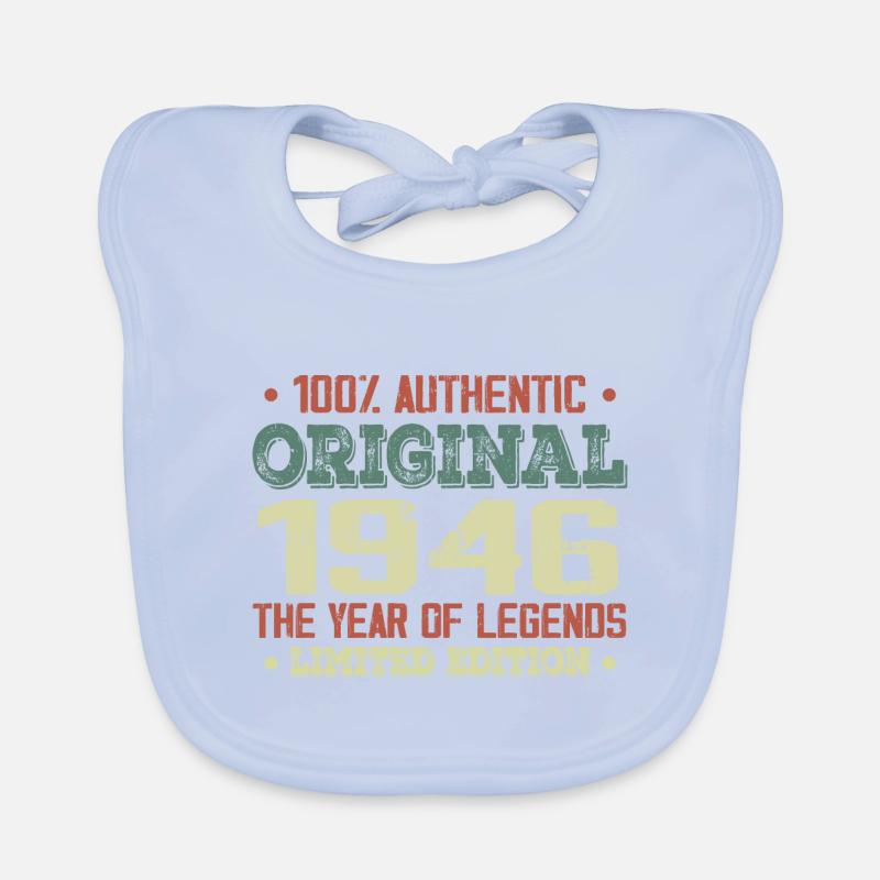 Legend Since 1946 Born in 1946 - 78th Birthday Organic Baby Bibs