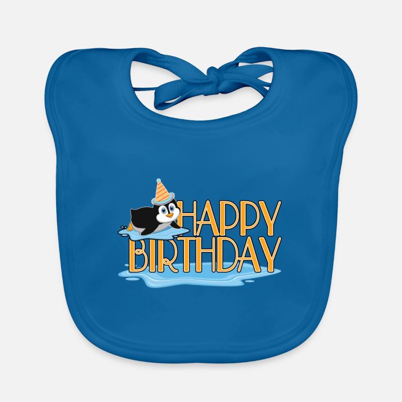 Anniversaire pingouin Bavoir bio Bébé