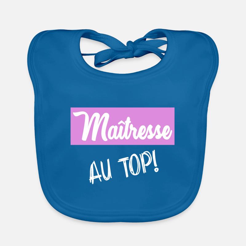 MERCI. MAÎTRESSE - Bavoir bio Bébé - bleu paon