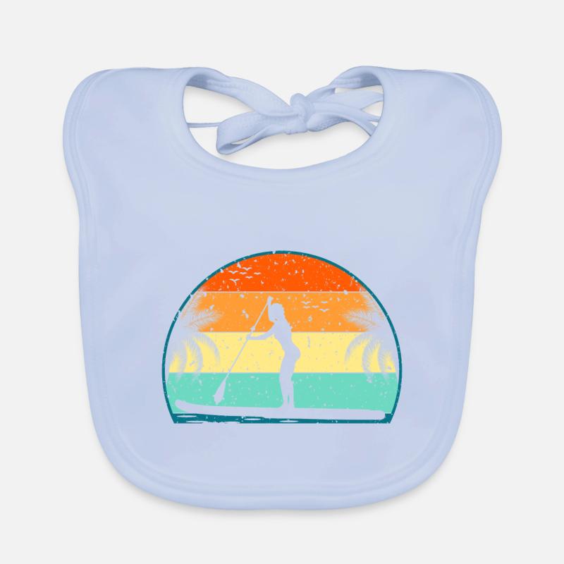 Retro Paddle Board Surf Paddle Surf Paddle Surf Surf Baby Bio-Lätzchen