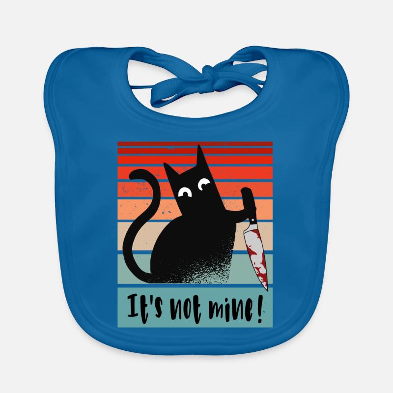 It’s not mine, Innocent Cat with knife Organic Baby Bibs