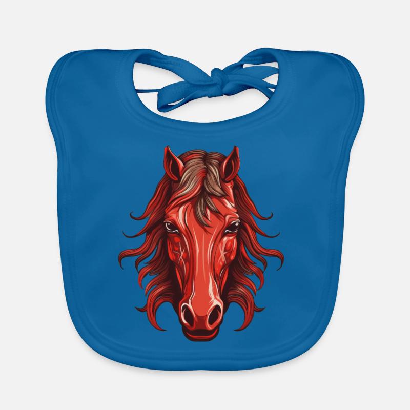 Rotes Pferd - Pferdekopf Design Baby Bio-Lätzchen