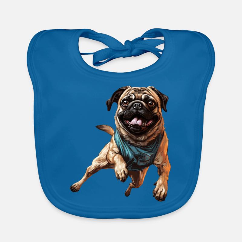 Pug on the move: running, sprinting, galloping Organic Baby Bibs