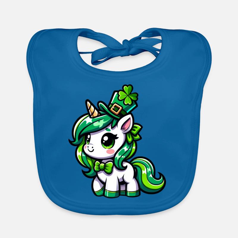 Licorne de dessin animé mignon style Saint-Patrick Bavoir bio Bébé