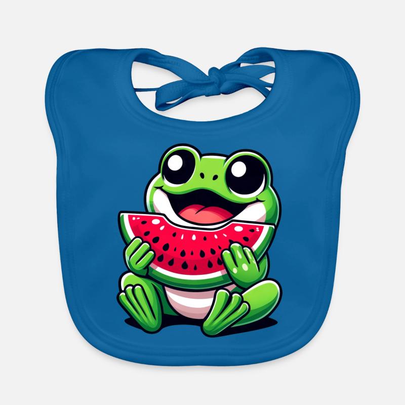 Grenouille Pastèque Fruité Drôle Bavoir bio Bébé
