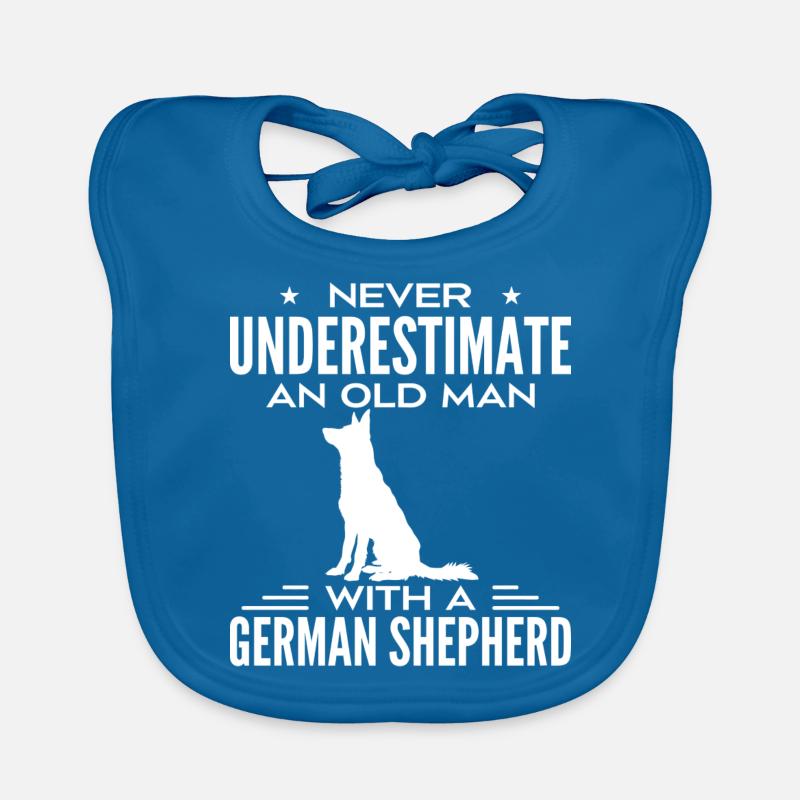 Never Underestimate Old Man With A German Shepherd Organic Baby Bibs