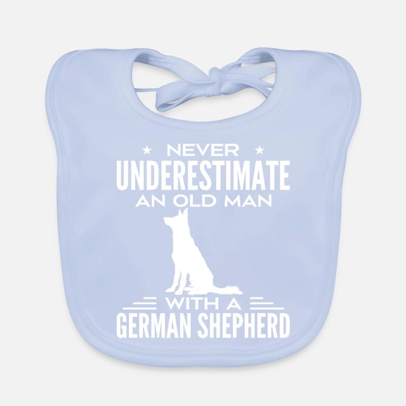 Never Underestimate Old Man With A German Shepherd Organic Baby Bibs