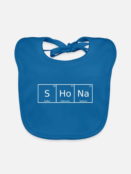 Shona Name Vorname Chemie Periodensystem Elemente - Baby Bio-Lätzchen - Pfauenblau