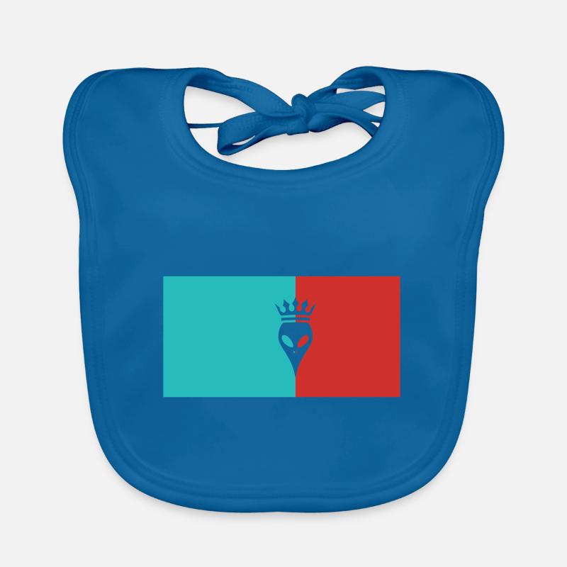 Drapeau de la planète extraterrestre - Bavoir bio Bébé - bleu paon