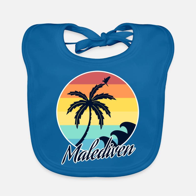 Malediven - Baby Bio-Lätzchen - Pfauenblau