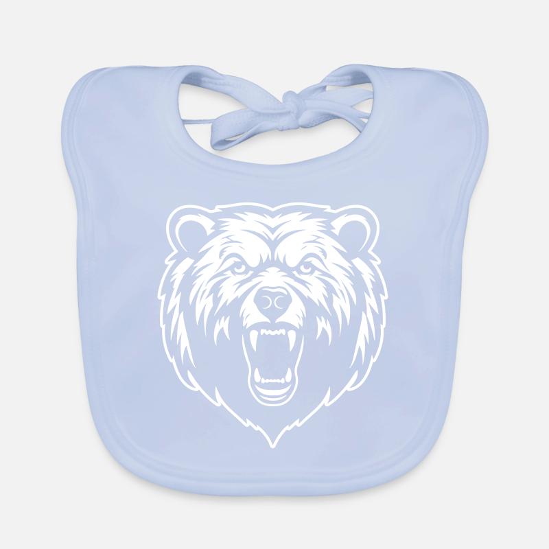 Grizzly Bear Head Organic Baby Bibs