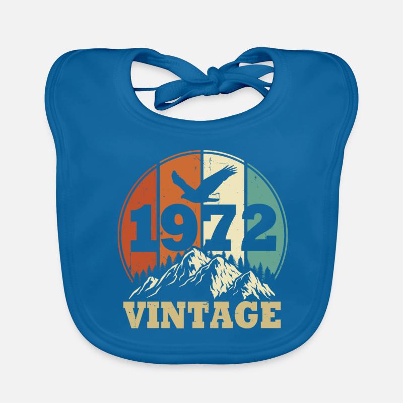 Vintage 1972 - Bavoir bio Bébé - bleu paon