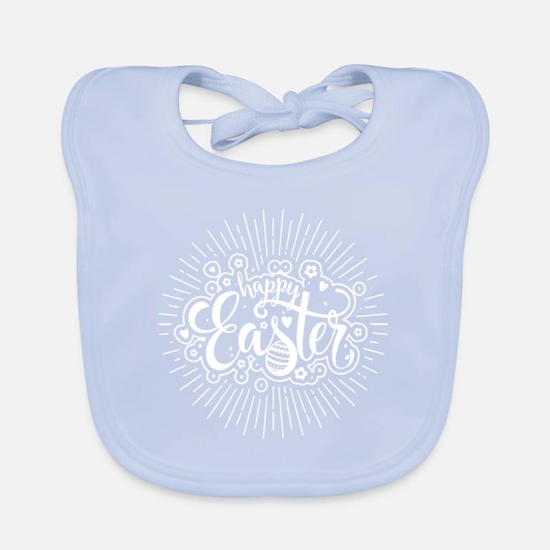 Frohe Ostern Happy Easter Osterfest Geschenk Baby Bio-Lätzchen
