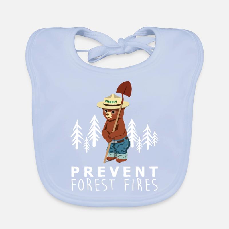 A LITTLE SMOKEY PREVENT FOREST FIRES Organic Baby Bibs