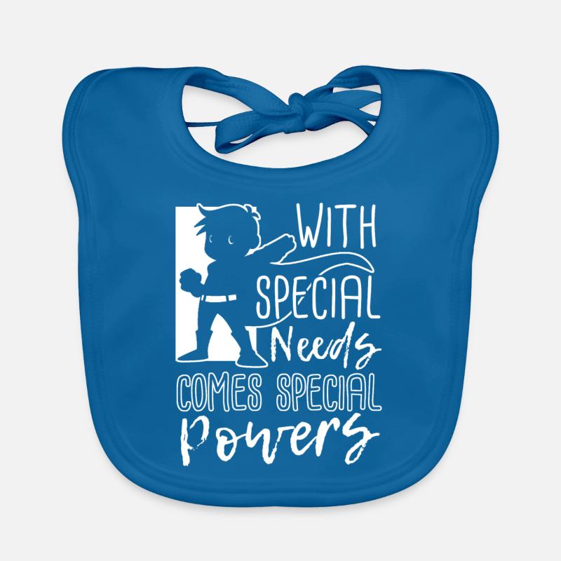 With Special Needs Comes Special Powers - Bavoir bio Bébé - bleu paon