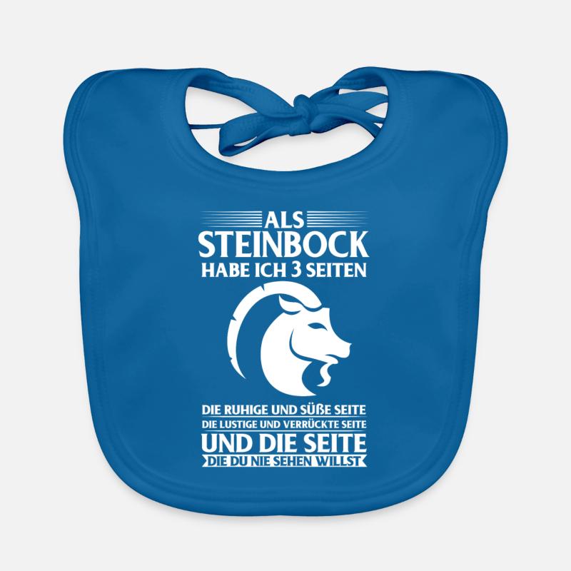 Als STEINBOCK habe ich 3 Seiten... Sternzeichen - Baby Bio-Lätzchen - Pfauenblau