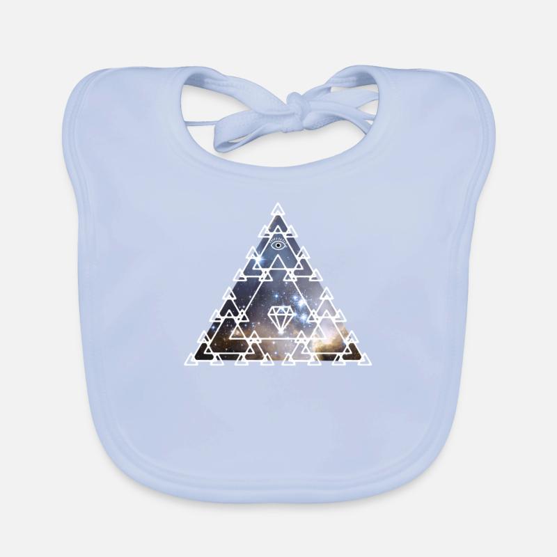 Illuminati Pyramid Eye Universe Alien Nerd pc Organic Baby Bibs