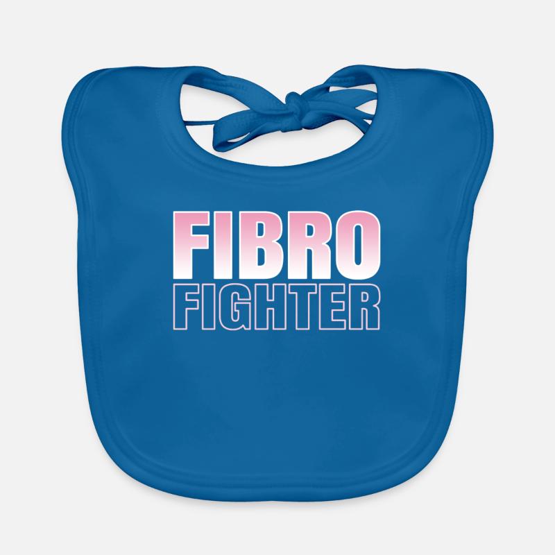 Fibrofighter. Grande conception pour la fibromyalgie. - Bavoir bio Bébé - bleu paon
