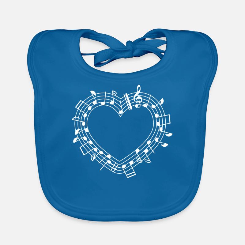 Notes heart Organic Baby Bibs