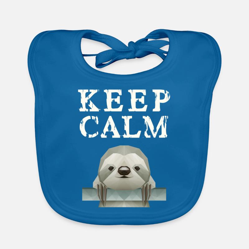 Keep Calm Sloth Organic Baby Bibs