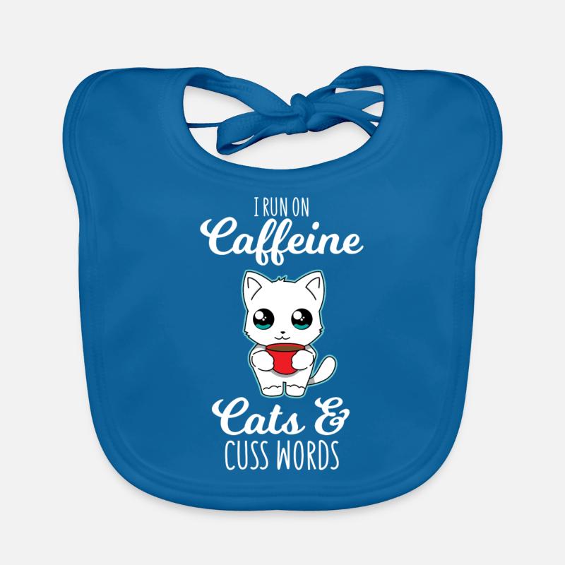 Cats - Coffee - Swearing - Gift Organic Baby Bibs
