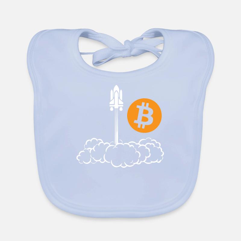 Bitcoin à la fusée lunaire navette spatiale HODL Pun Bavoir bio Bébé